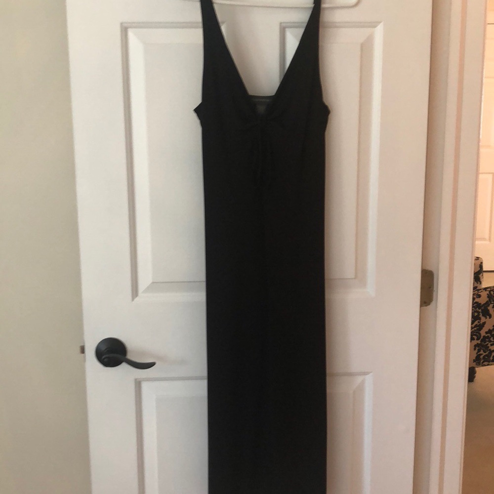 Black fitted knee length dress